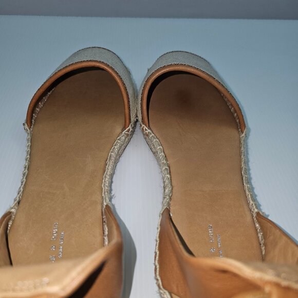 NEW Rag & Bone Anteros Sandal Womens EU 37.5 Cotton Tan Espadrille Peep Toe - Picture 11 of 14